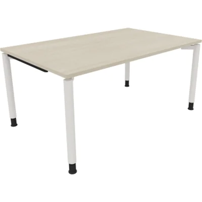 Schreibtisch Vierfuß Rundrohr B1600xT1000xH680-820 si/Akazie hell