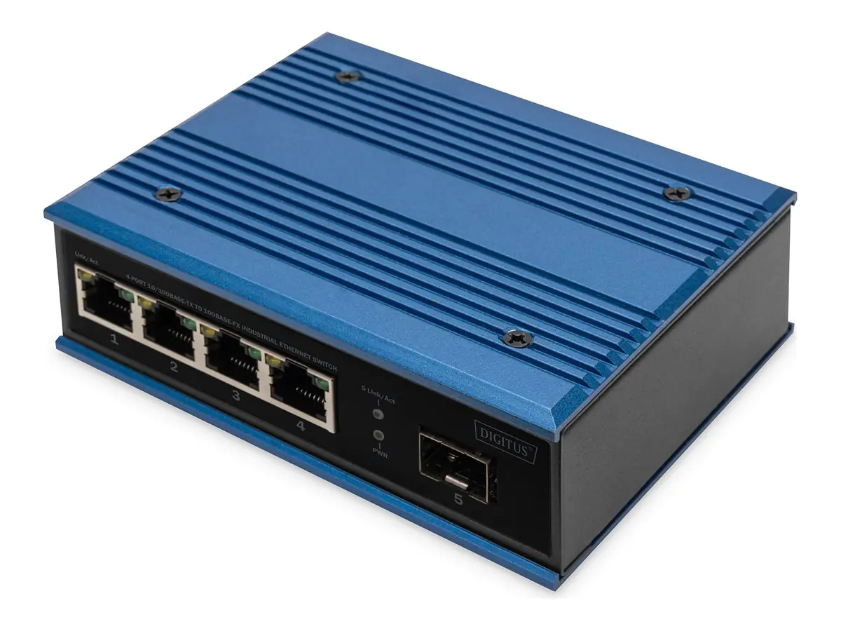 DIGITUS Switch - industriell - unmanaged - 4 x 10/100 + 1 x Fast Ethernet SFP (Uplink) DN-651130