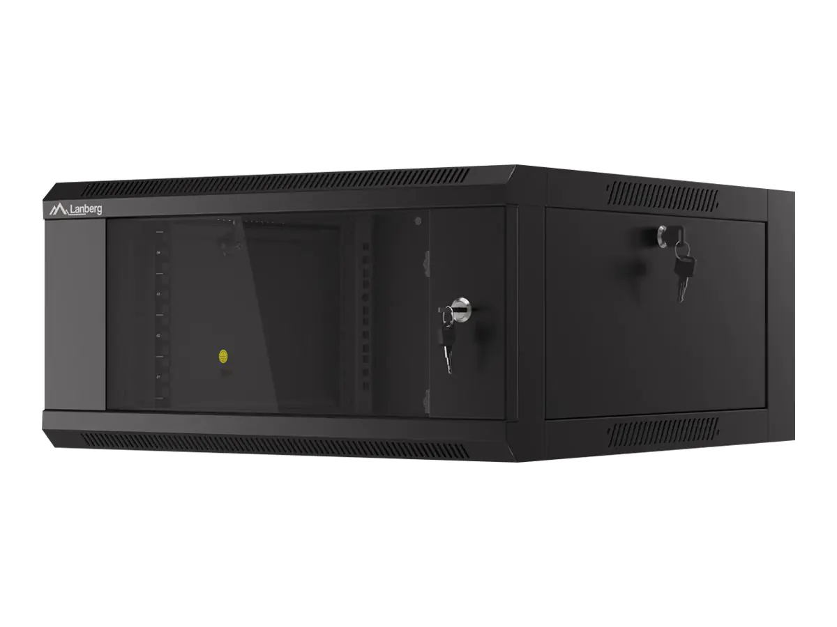 Lanberg WFFA Series - Schrank Netzwerkschrank - geeignet für Wandmontage - RAL 9004, Schwarz - 4U