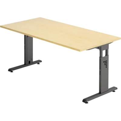 Hammerbacher Schreibtisch VOS16/3/G C-Fuß 160x80cm ahorn/graphit