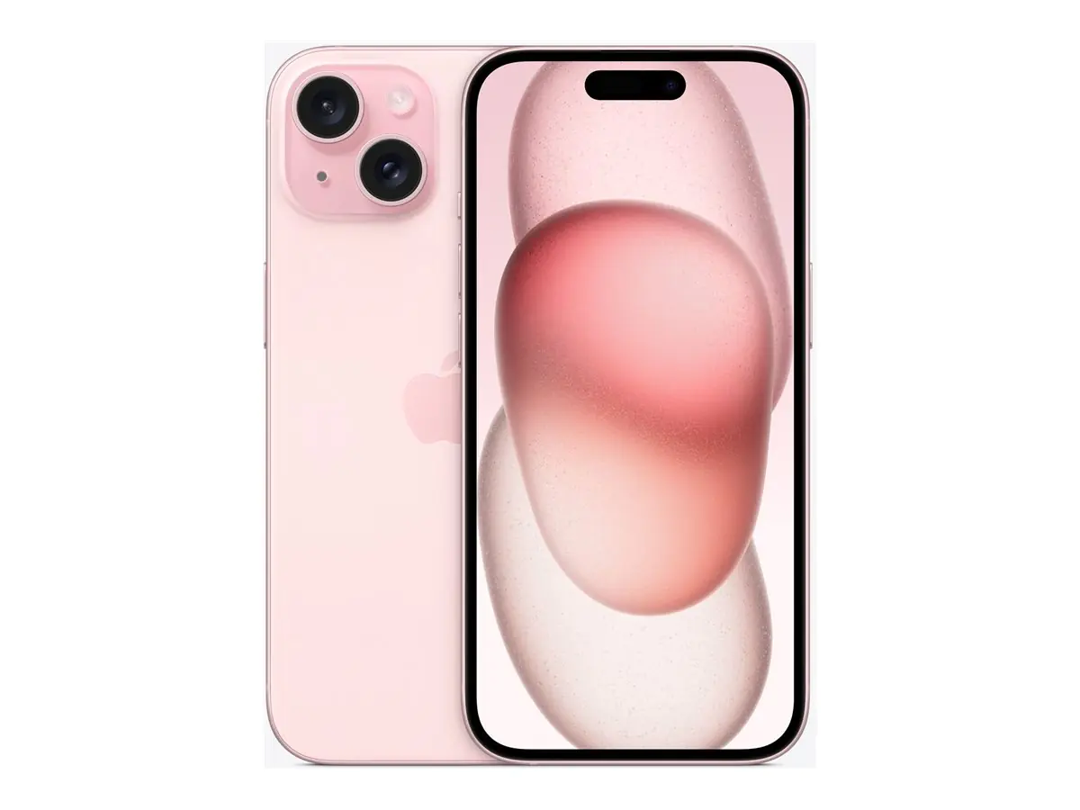 Apple iPhone 15 - 5G Smartphone - Dual-SIM / Interner Speicher 256 GB - OLED-Display - 6.1" - 2556 x 1179 Pixel - 2 x Rückkamera 48 MP, 12 MP - front camera 12 MP - pink