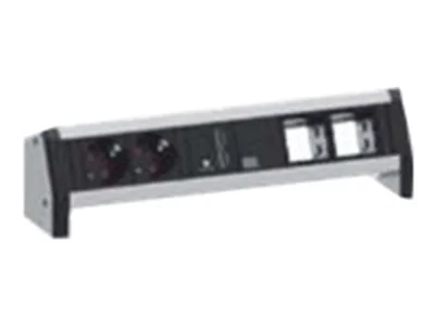 Bachmann DESK 1 - Steckdosenleiste - Wechselstrom 230 V - Eingabe, Eingang GST18 - Ausgangsanschlüsse: 2 (USB, GST18) - Schweiz - Schwarz