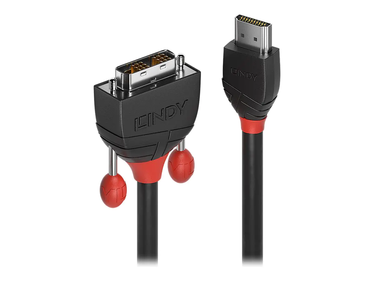 Lindy Black Line - Adapterkabel - Single Link - HDMI männlich zu DVI-D männlich - 3 m - abgeschirmt - Grau - rund