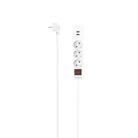 Hama Steckdosenleiste 3-fach USB-A 17W Schalter 1.4 m Weiß - Steckdosenleiste