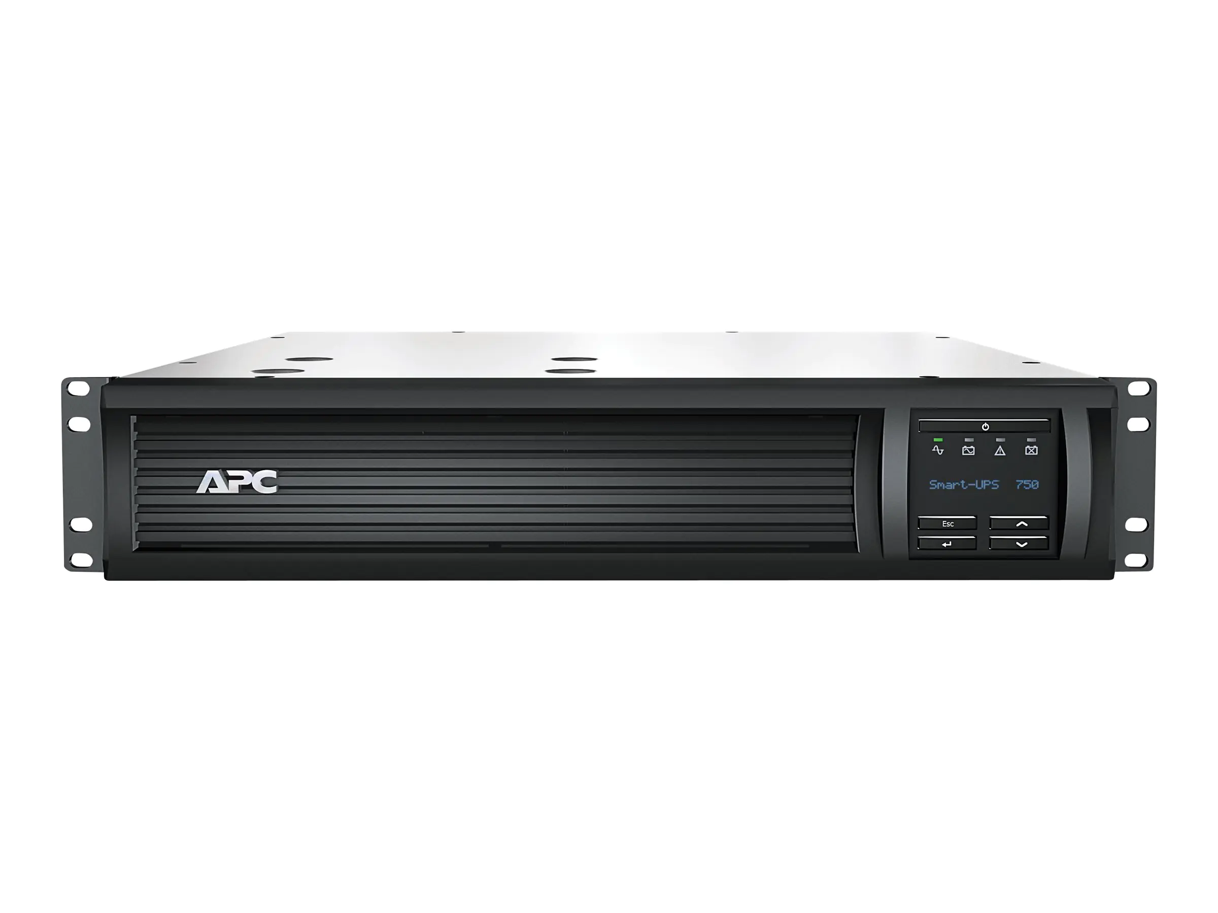 APC Smart-UPS 750VA LCD RM - USV (Rack - einbaufähig) - Wechselstrom 230 V - 500 Watt - 750 VA - Ethernet, RS-232, USB - Ausgangsanschlüsse: 4 - 2U - Schwarz - für P/N: AR3103SP, AR3106SP, AR4024SP, AR4024SPX429, AR4024SPX431, AR4024SPX432, NBWL0356A
