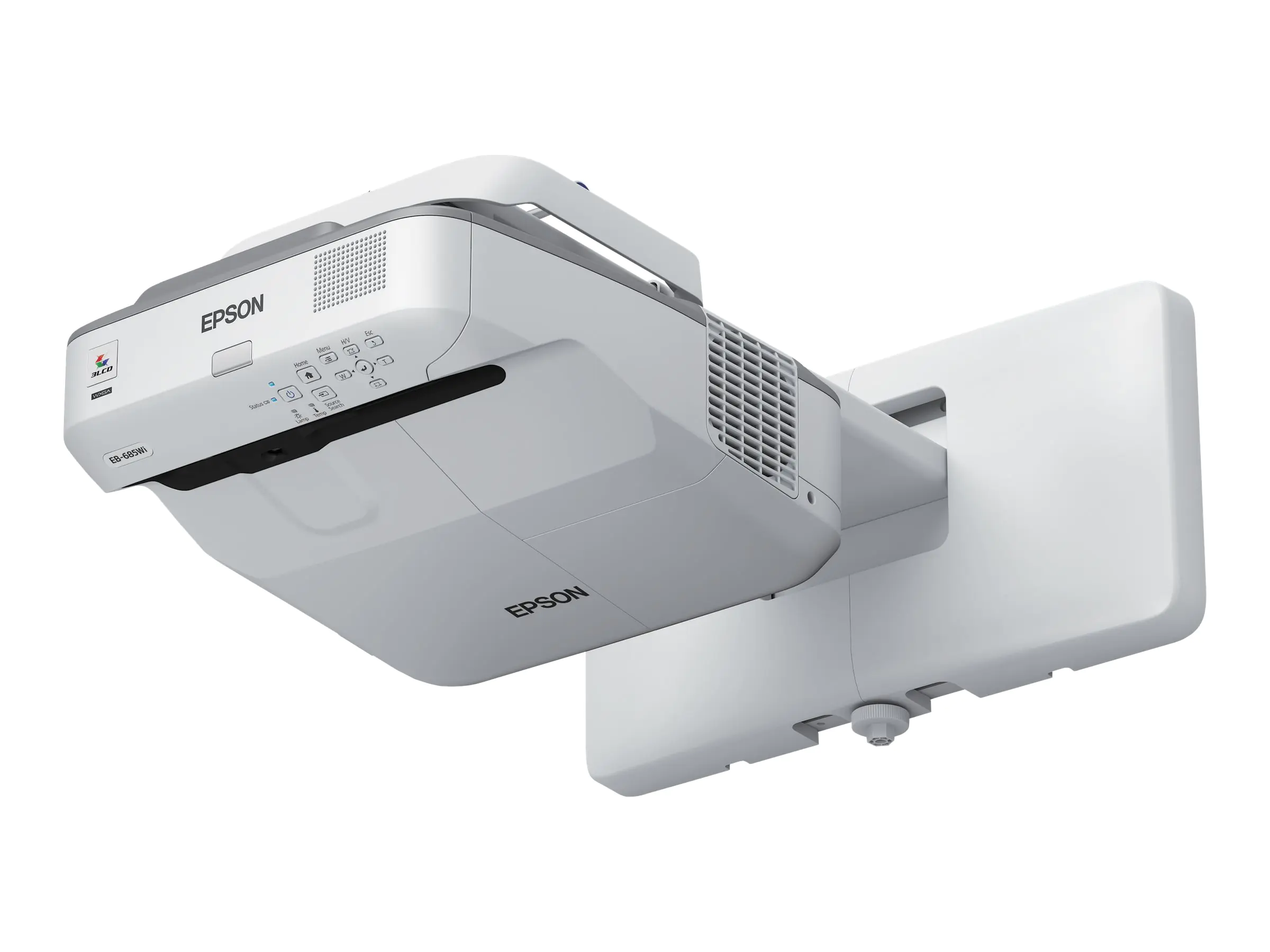 Epson EB-685W - 3-LCD-Projektor - 3500 lm (weiß) - 3500 lm (Farbe) - WXGA (1280 x 800) - 16:10 - 720p - LAN - Grau, weiß