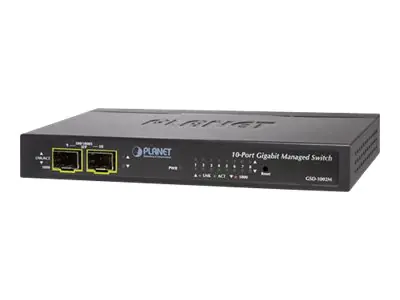 PLANET GSD-1002M - Switch - managed - 8 x 10/100/1000 + 2 x Fast Ethernet/Gigabit SFP - Desktop