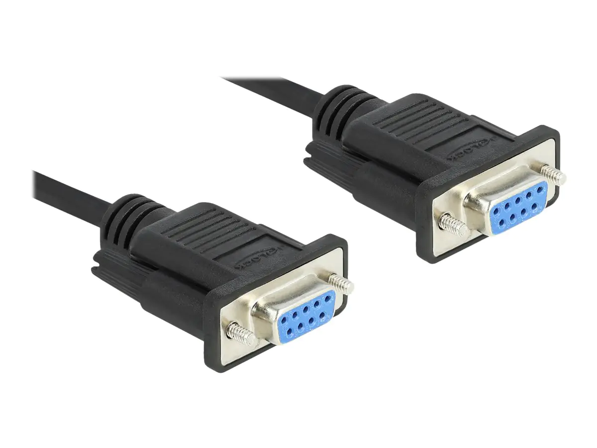 Delock - Kabel seriell - DB-9 (W) zu DB-9 (W) - 4 m - Daumenschrauben - Schwarz