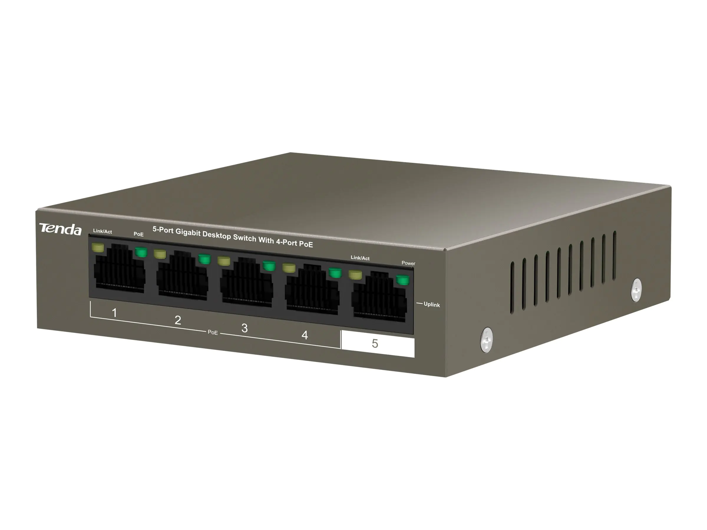 Tenda TEG1105P-4-63W - Switch - 4 x 10/100/1000 (PoE+) + 1 x 10/100/1000 - Desktop - PoE+ (58 W)