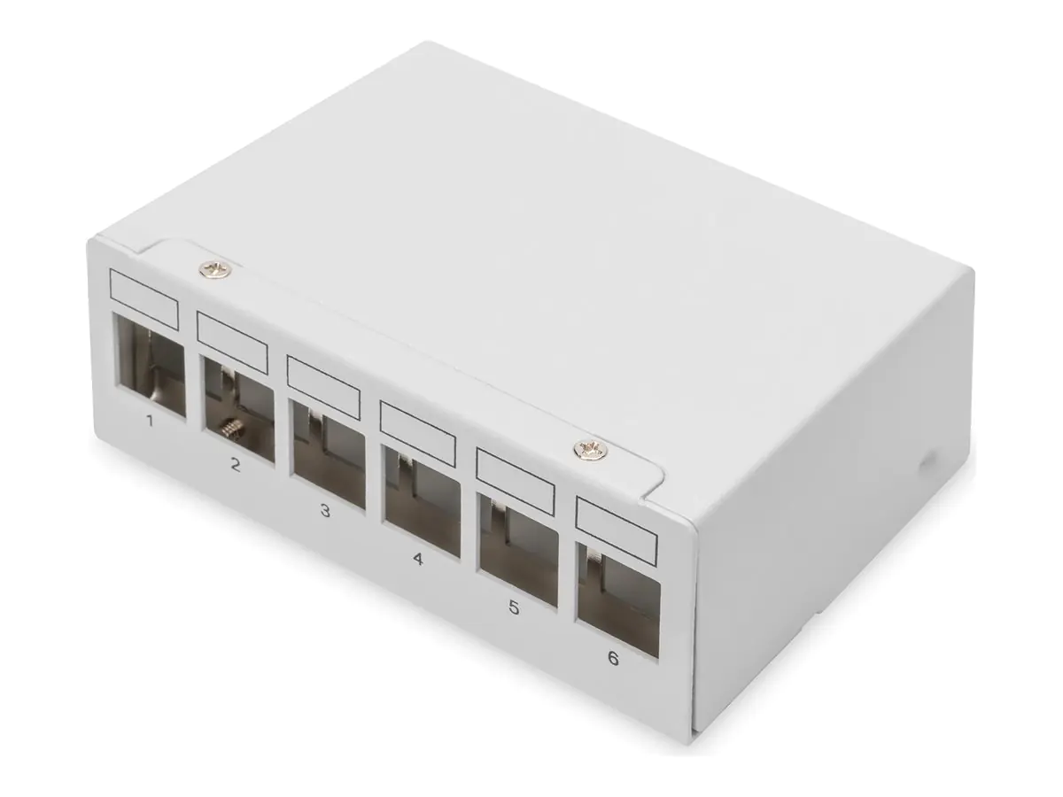 DIGITUS Patch Panel - modular - geeignet für Wandmontage, Tisch - abgeschirmt - RJ-45 X 6 - Hel