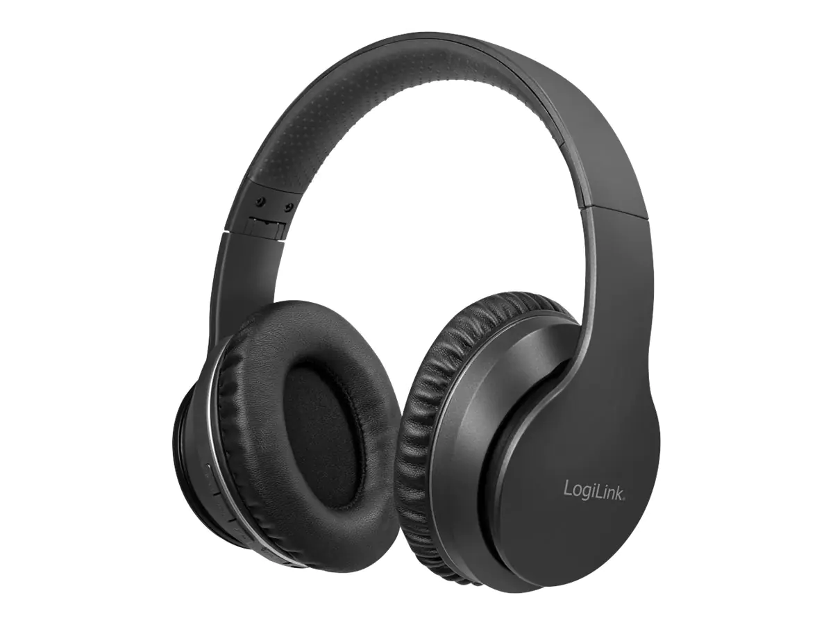 LogiLink BT0053 - Headset - ohrumschließend - Bluetooth - kabellos - aktive Rauschunterdrückung - Schwarz