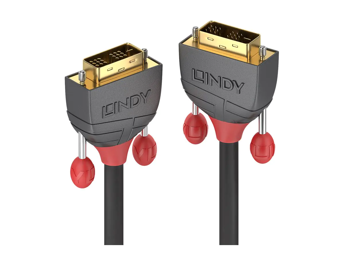 Lindy Anthra Line - DVI-Kabel - Single Link - DVI-D (M) zu DVI-D (M) - 10 m - rund, Daumenschrauben - Schwarz