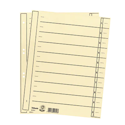 Esselte Trennblatt DIN A4 Karton, recycelt chamois schwarz 100 St./Pack.