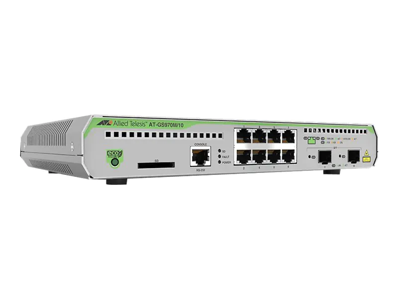 Allied Telesis CentreCOM AT-GS970M/10 - Switch - L3 - managed - 8 x 10/100/1000 + 2 x SFP (mini