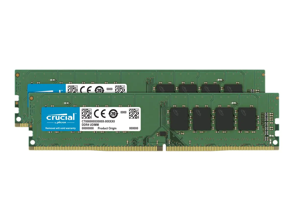 Crucial - DDR4 - kit - 32 GB: 2 x 16 GB - DIMM 288-PIN - 3200 MHz / PC4-25600 - CL22 - 1.2 V - ungepuffert - non-ECC