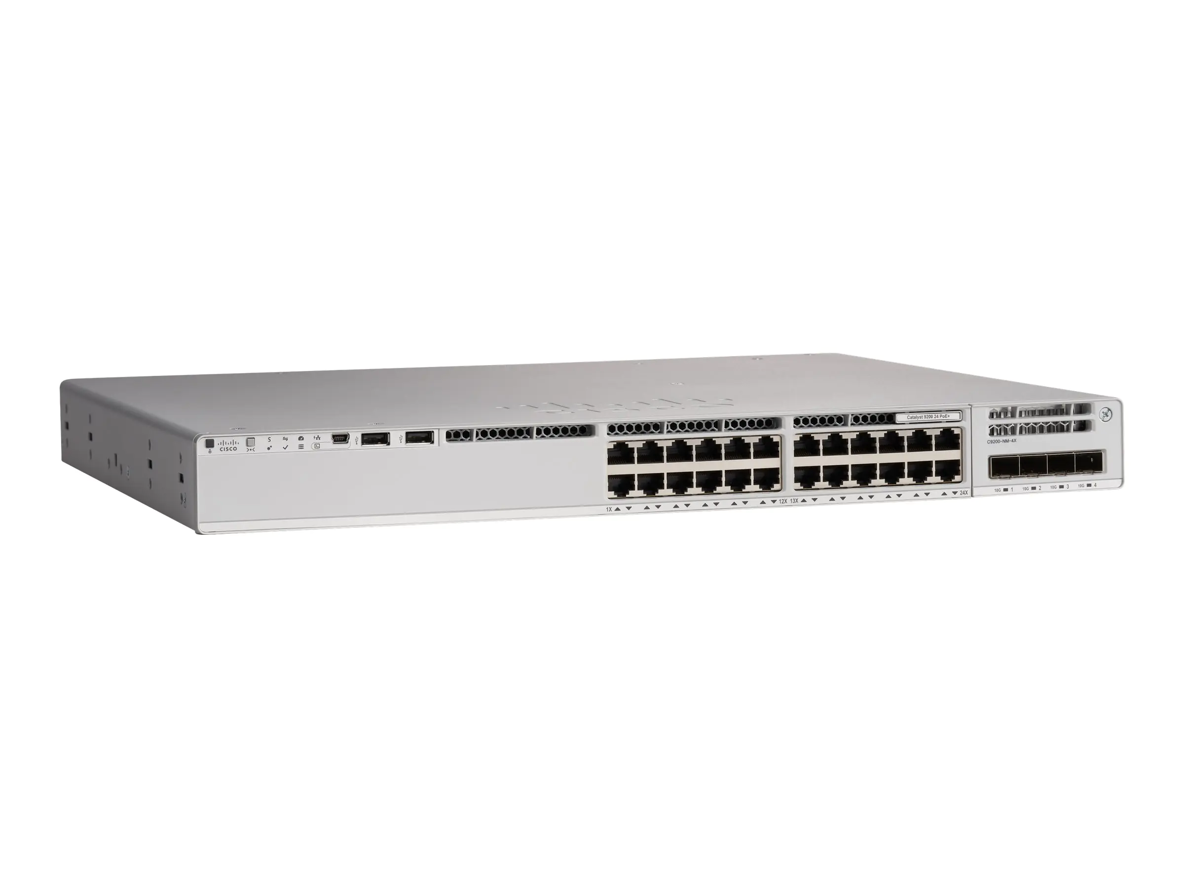 Cisco Catalyst 9200L - Network Advantage - Switch - L3 - 24 x 10/100/1000 + 4 x 10 Gigabit SFP+ (Uplink) - an Rack montierbar
