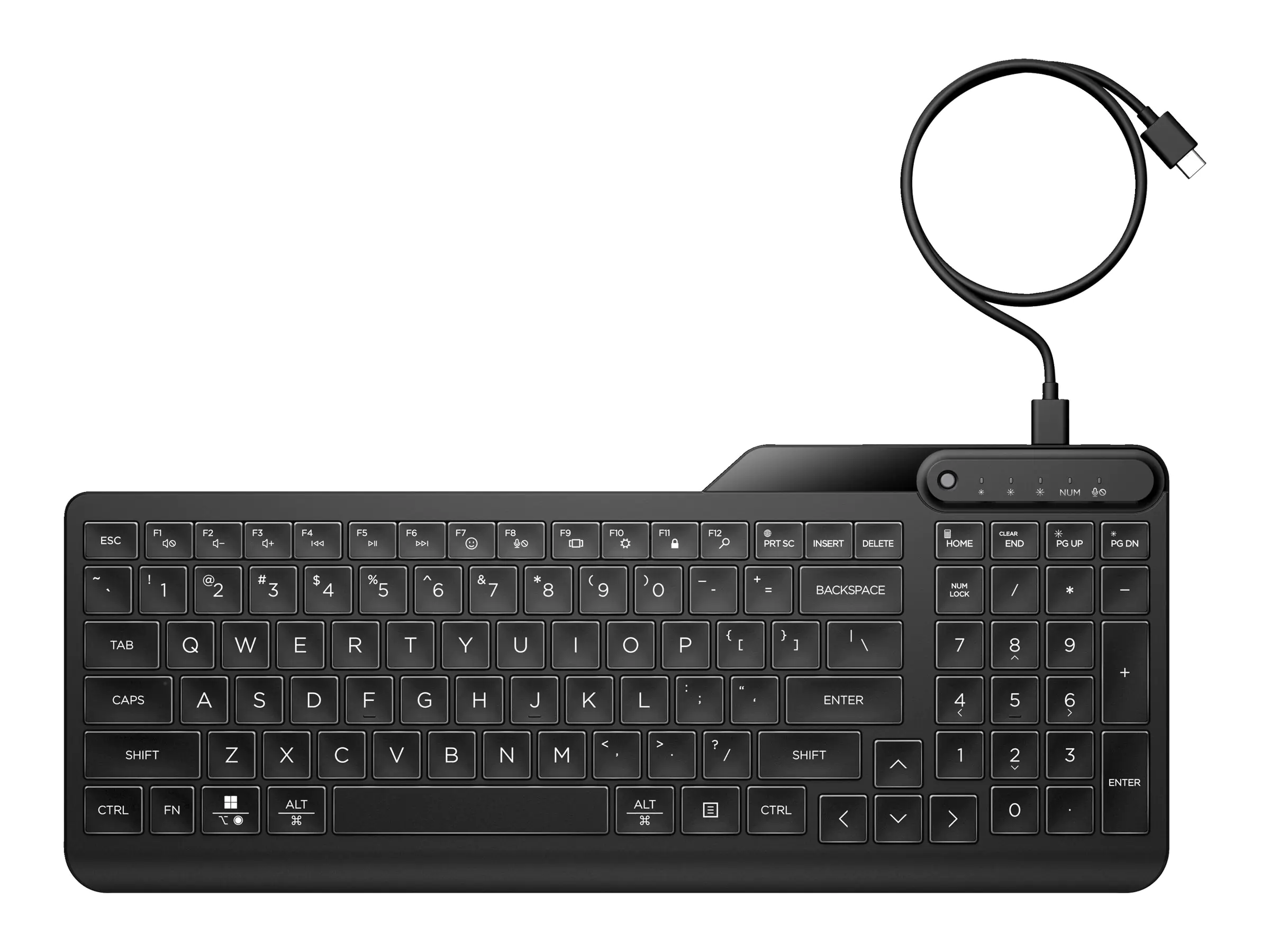 HP 400 - Tastatur - Multi-Device, kompakt, 2-Zonen-Layout, geringer Tastenhub, 12 programmierbare Tasten - hinterleuchtet - USB - QWERTZ - Deutsch - Schwarz