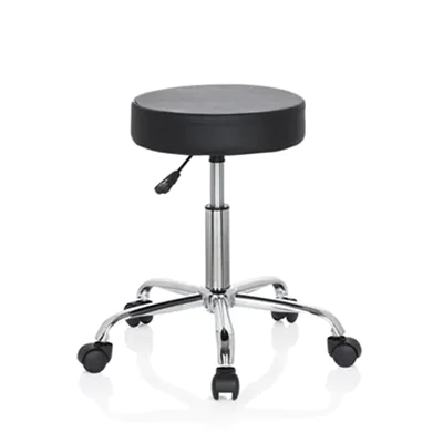 hjh OFFICE Sitzhocker OPERATOR II schwarz Farbe des Fußkreuzes: chrom