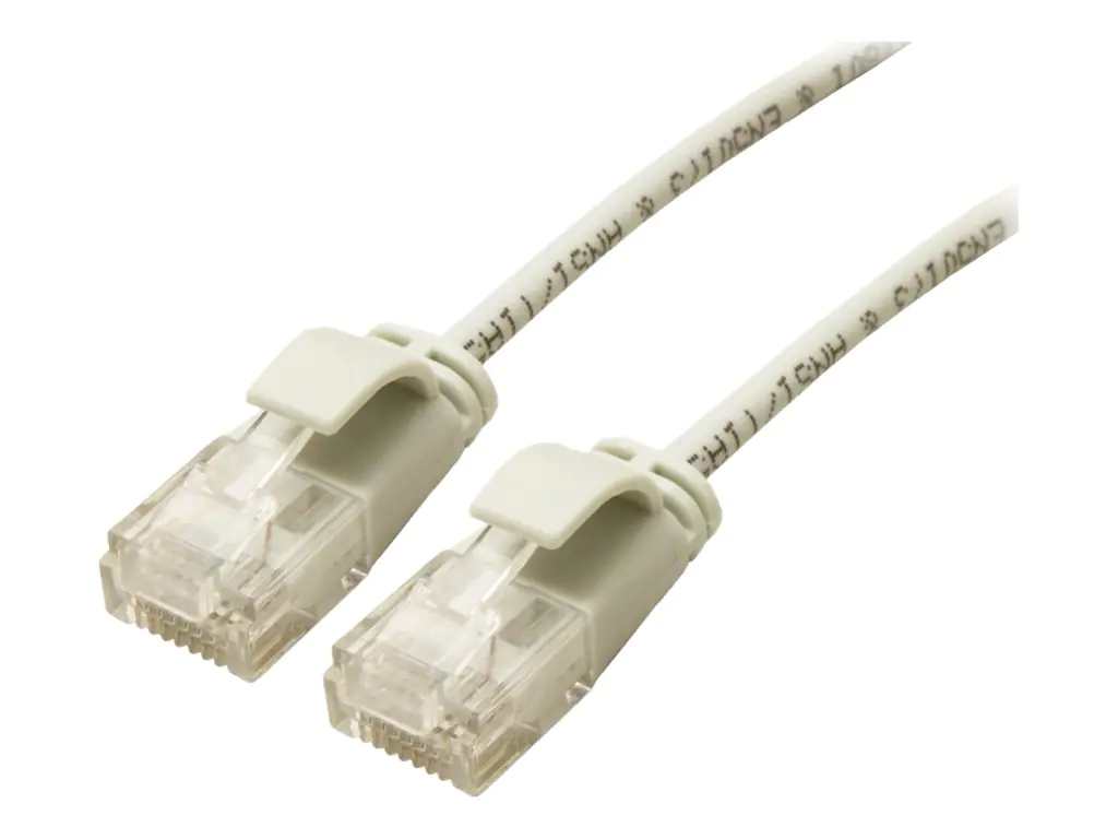 Roline Green - Patch-Kabel - RJ-45 (M) zu RJ-45 (M) - 1.5 m - 3.4 mm - UTP - CAT 6a - halogenfrei, geformt, ohne Haken, verseilt, 10 Gigabit ethernet - Grau, RAL 7035