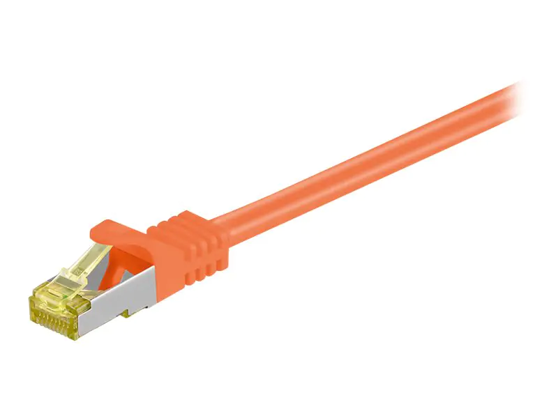 goobay - Patch-Kabel - RJ-45 (M) bis RJ-45 (M) - 5 m - SFTP, PiMF - CAT 7 - halogenfrei, geformt - orange