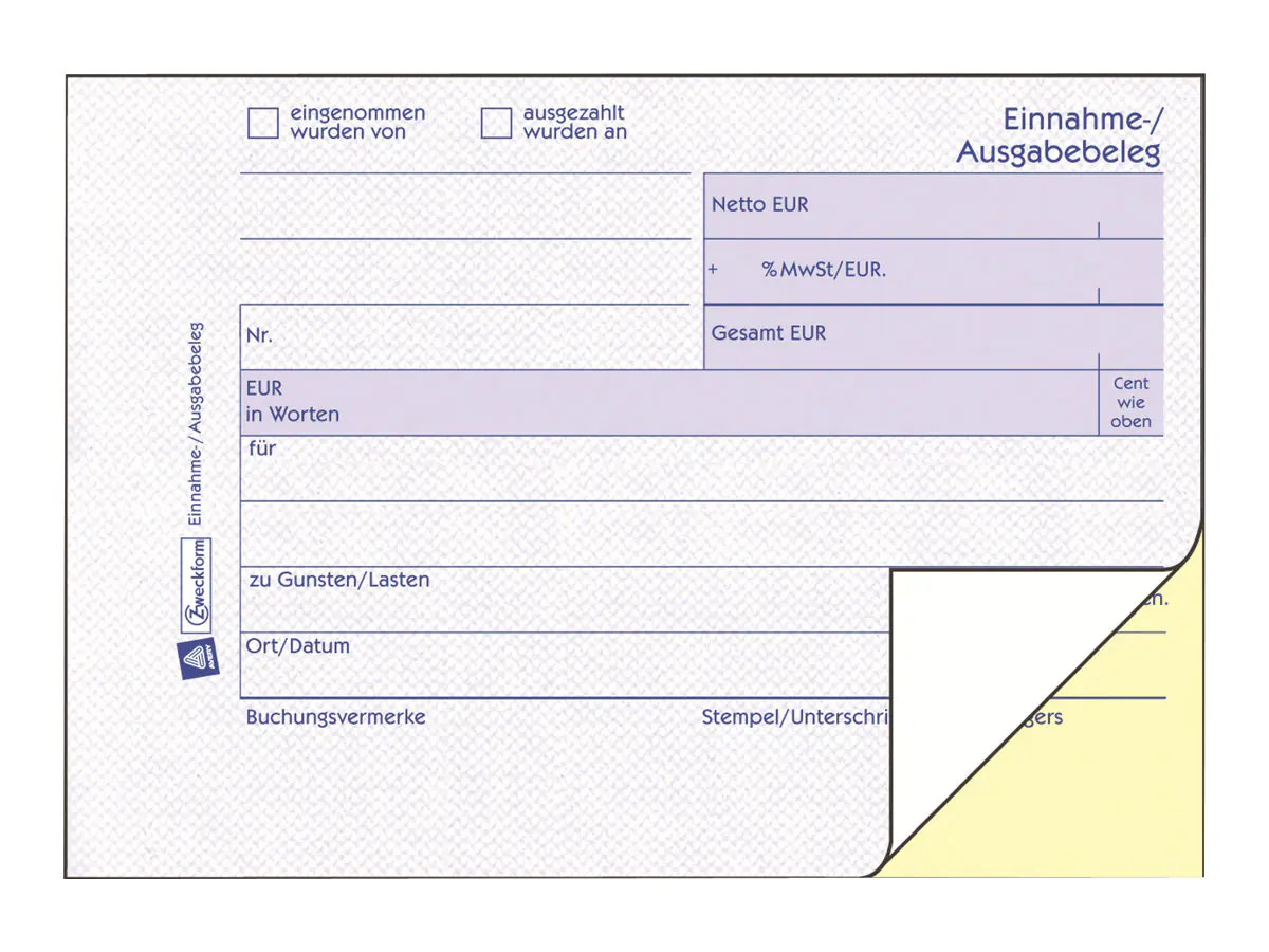 Avery Zweckform Einnahmen-/Ausgabenbeleg - 40 Blatt - A6 (105 x 148 mm) 1755