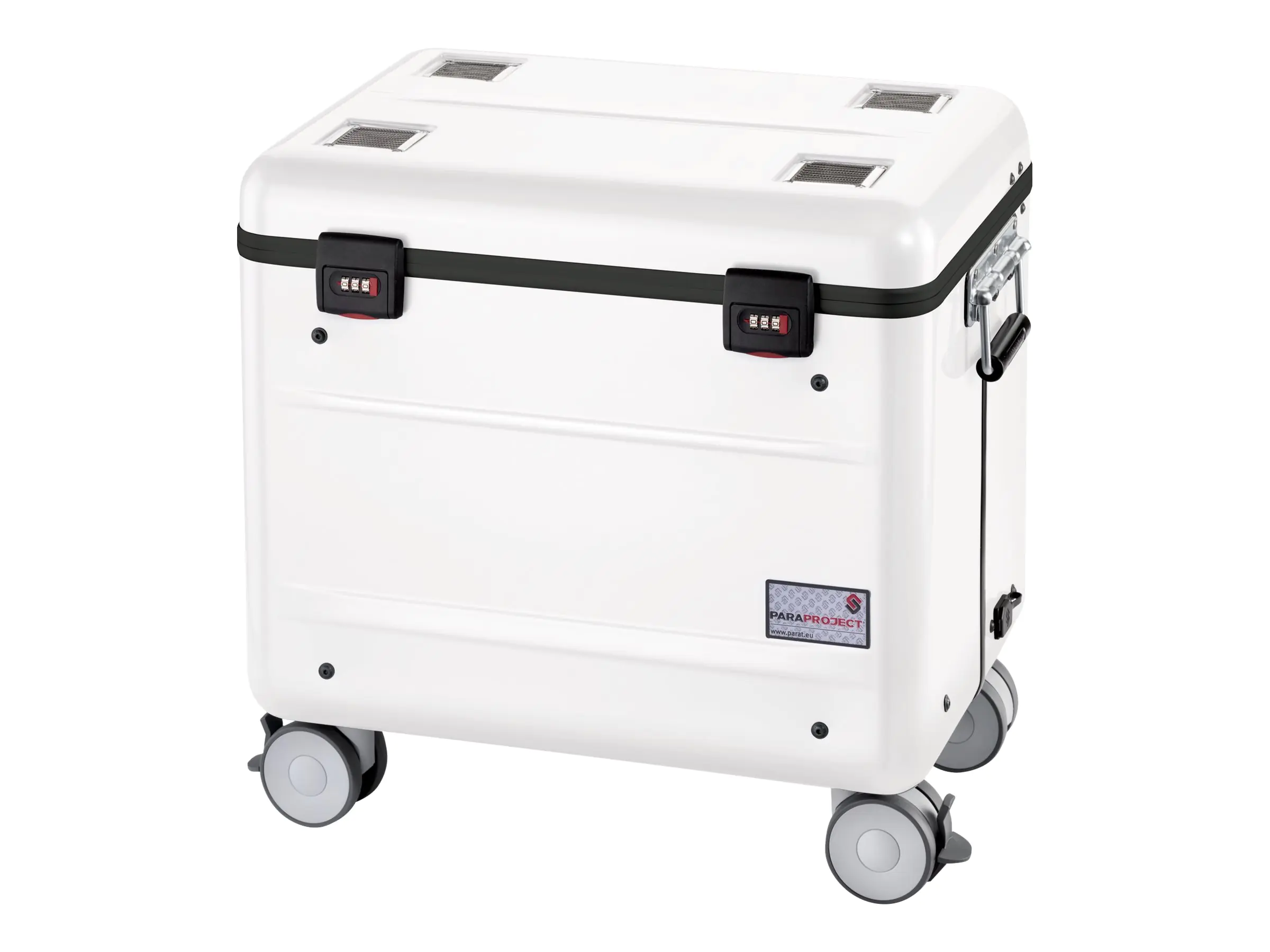 PARAT PARAPROJECT Case C10 - Wagen (nur Laden) - für 10 Notebooks - verriegelbar - Aluminium, Conpearl, ABS Polymethyl Methacrylat - weiß - Bildschirmgröße: bis zu 39,6 cm (bis zu 15,6 Zoll)