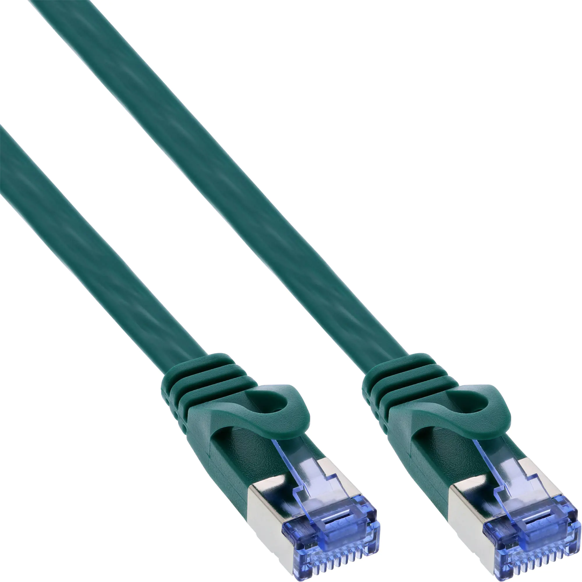 InLine - Patch-Kabel - RJ-45 (M) zu RJ-45 (M) - 10 m - U/FTP, PiMF - CAT 6a - geformt, flach - grün