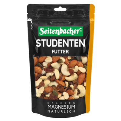 Seitenbacher Studentenfutter Rosinen, Erdnusskerne, Cashewkerne, Mandelkerne, Kürbiskerne 250 g/Pack.