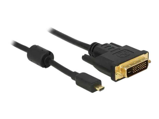 Delock - Adapterkabel - Dual Link - DVI-D männlich zu 19 pin micro HDMI Type D männlich - 2 m - Schwarz