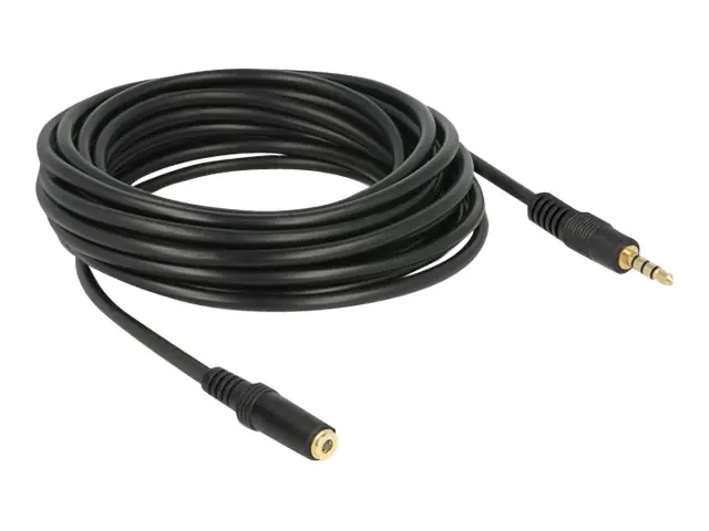 Delock - Headset-Erweiterungskabel - 4-poliger Mini-Stecker männlich zu 4-poliger Mini-Stecker weiblich - 5 m - Schwarz
