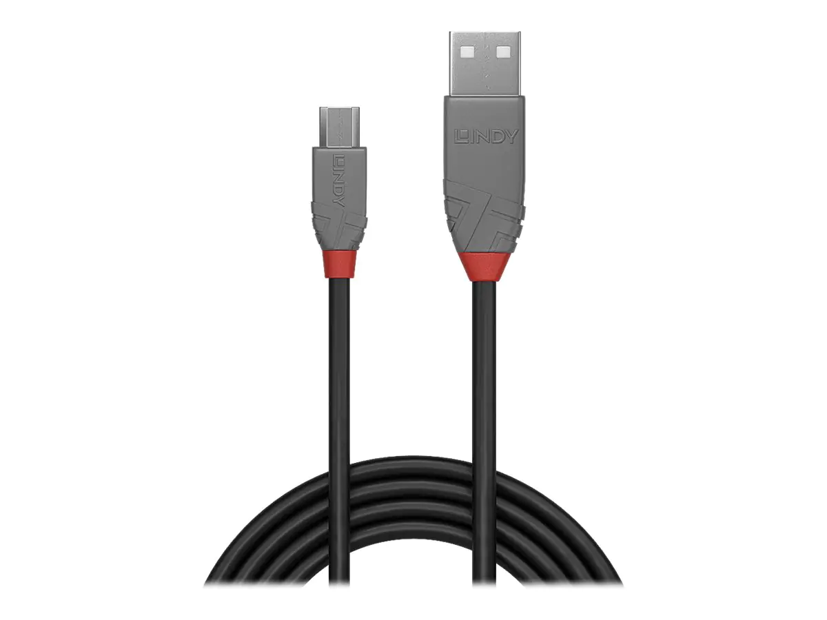 Lindy Anthra Line - USB-Kabel - USB (M) zu Micro-USB Typ B (M) - USB 2.0 - 20 cm - rund - Schwarz