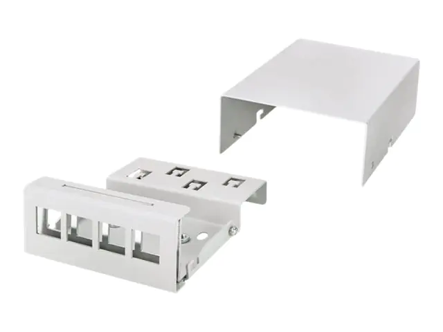 LogiLink Consolidation Point Box (CP) - Kabelanschlusskasten - Tisch montierbar, geeignet für Wandmontage, Schiene montierbar - Hellgrau, RAL 7035 - 4 Ports
