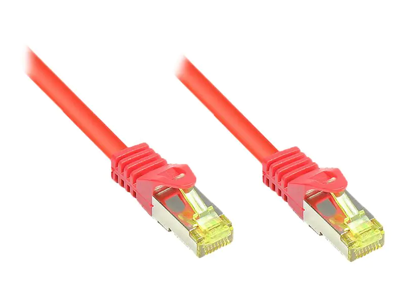 Good Connections RNS - Patch-Kabel - RJ-45 (M) bis RJ-45 (M) - 3 m - SFTP, PiMF - CAT 7 - halogenfrei, geformt, ohne Haken, verseilt - Rot
