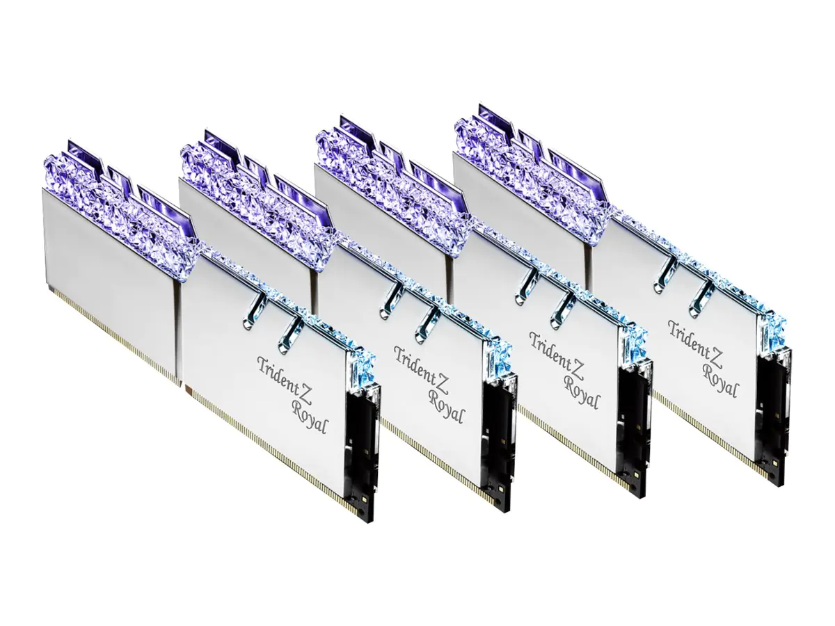 G.Skill Trident Z Royal Series - DDR4 - kit - 64 GB: 4 x 16 GB - DIMM 288-PIN - 3200 MHz / PC4-25600 - CL16 - 1.35 V - ungepuffert - non-ECC - Silber