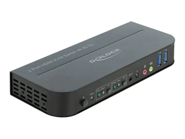 DeLOCK HDMI KVM Switch 4K 60 Hz with USB 3.0 and Audio - KVM-/Audio-/USB-Switch - 2 x KVM/Audio/USB - 1 lokaler Benutzer - Desktop