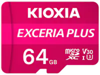 KIOXIA EXCERIA PLUS - Flash-Speicherkarte - 64 GB - A1 / Video Class V30 / UHS-I U3 / Class10 - microSDXC UHS-I