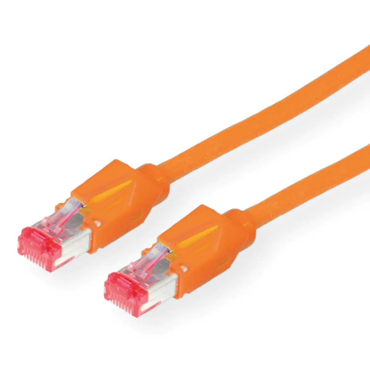 Dätwyler - Patch-Kabel - RJ-45 (M) zu RJ-45 (M) - 2 m - SFTP - CAT 6 - halogenfrei, ohne Haken, verseilt - orange