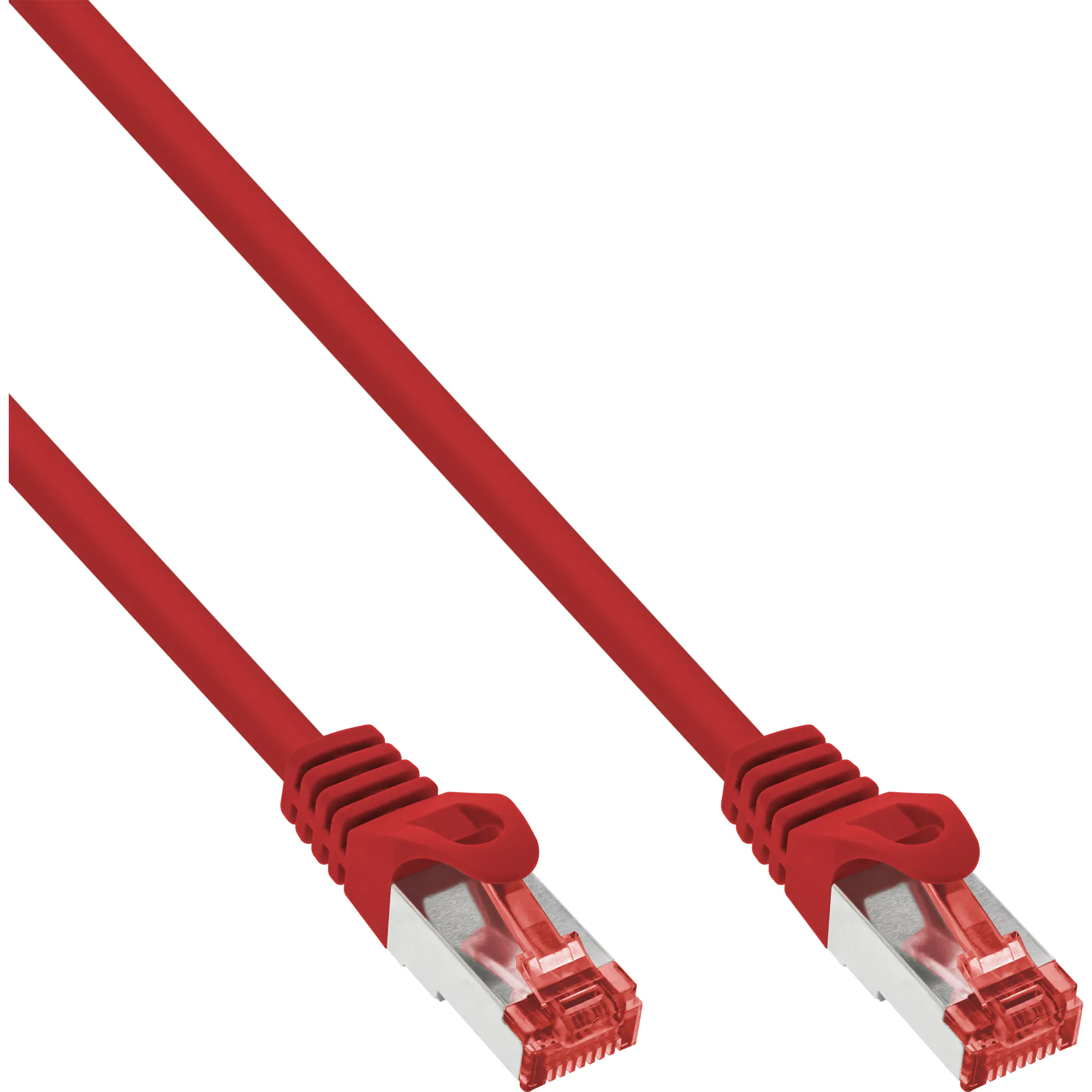 InLine - Patch-Kabel - RJ-45 (M) bis RJ-45 (M) - 25 cm - SFTP, PiMF - CAT 6 - geformt, ohne Haken - Rot