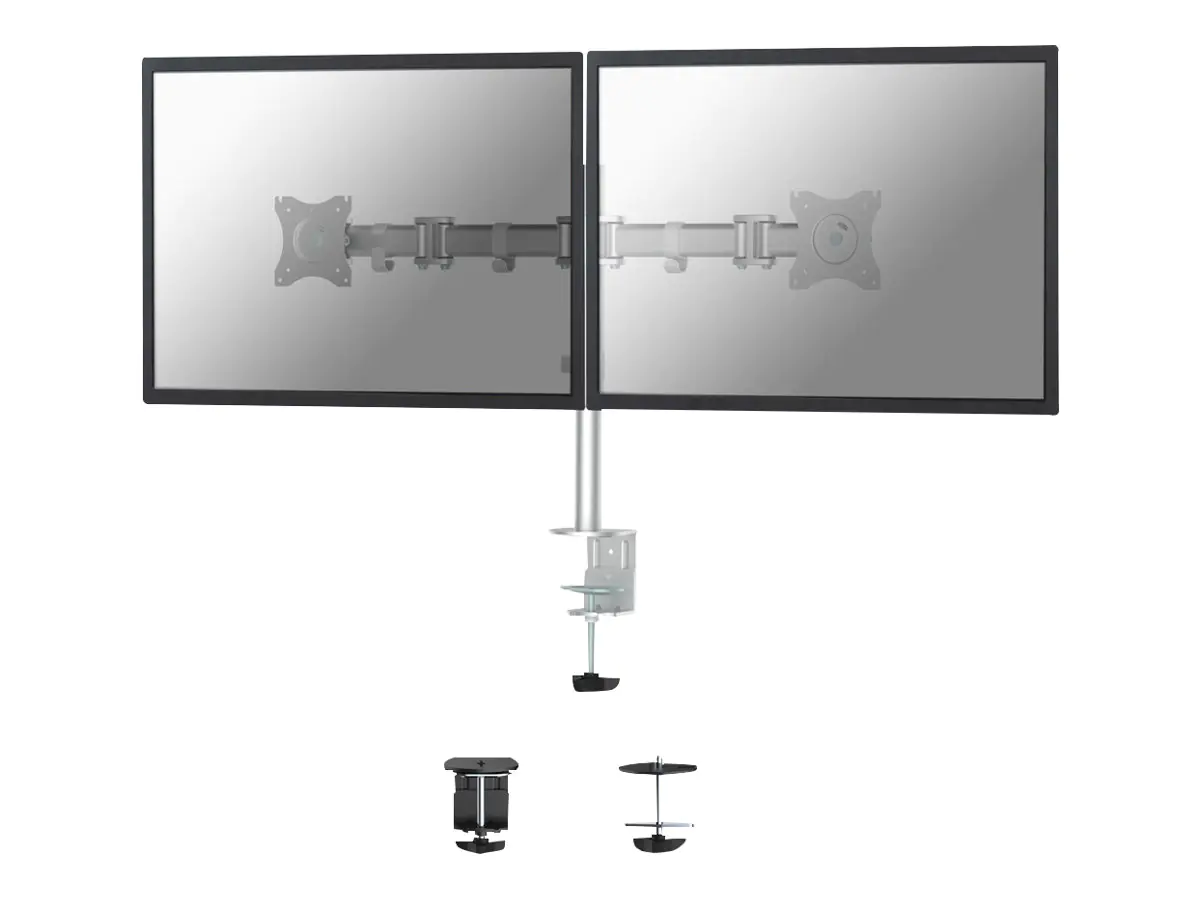 Neomounts NM-D135D - Befestigungskit - Voll beweglich - für 2 LCD-Displays - Silber - Bildschirmgröße: 25.4-68.6 cm (10"-27") - Klemmmontage, Tülle, Tischmontage