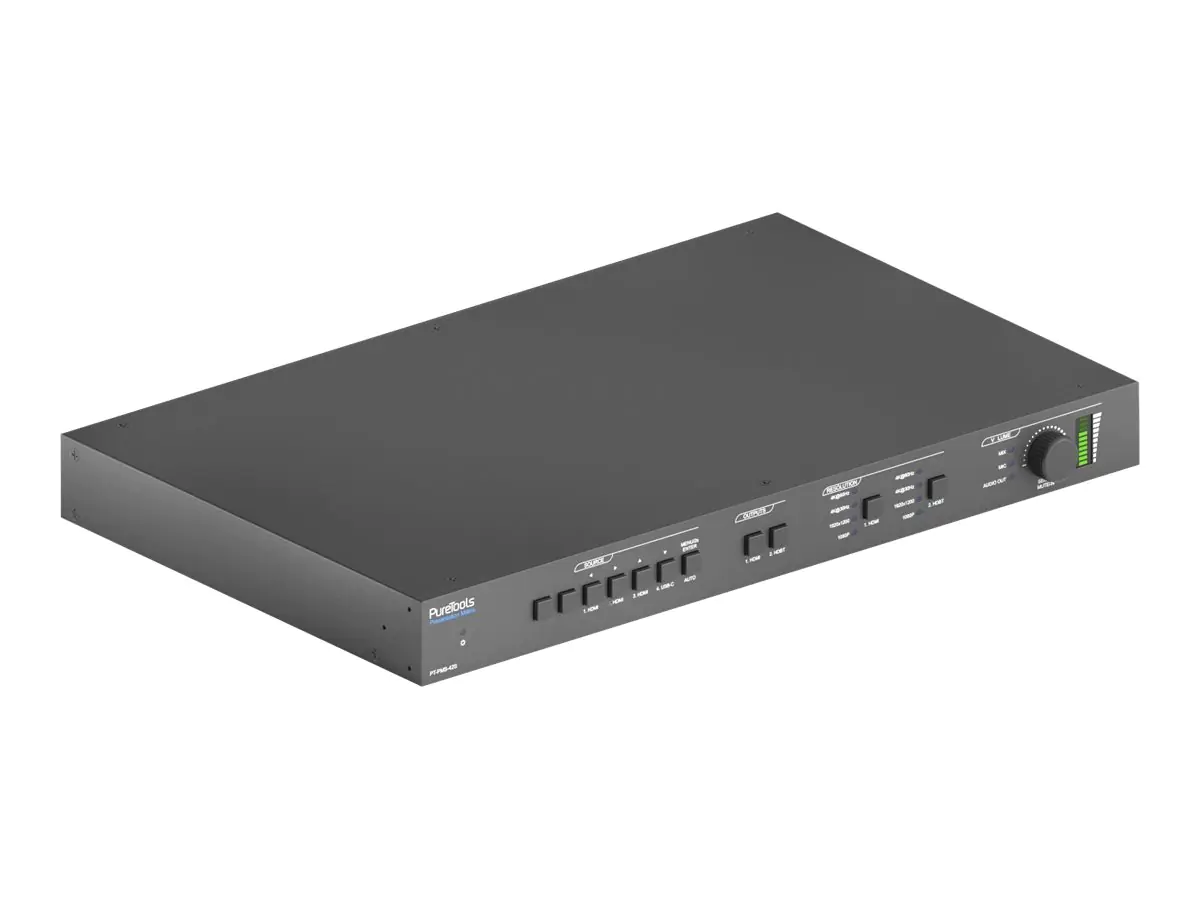 PureLink PureTools PT-PMS-42S - 4x2 Matrix Switcher / Scaler / Audio-Embedder/Disembedder / HDBaseT Converter