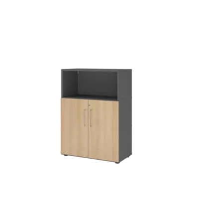 Hammerbacher Regalschrank FlexWall VFW38T2KG/G/E/BS grafit eiche 80.0 x 40.0