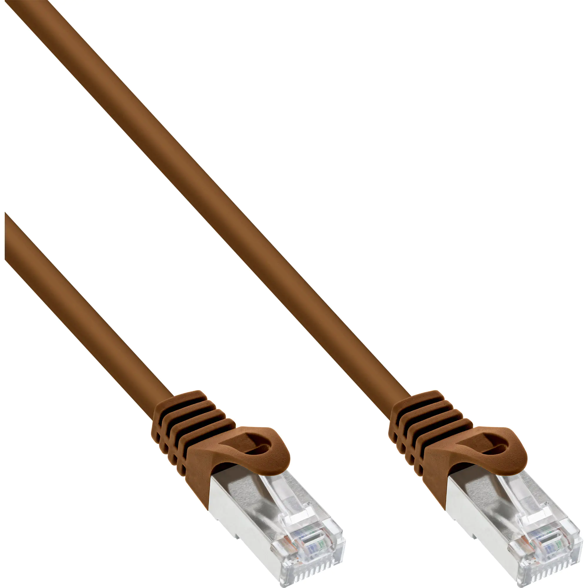 InLine - Patch-Kabel - RJ-45 (M) zu RJ-45 (M) - 30 cm - SFTP - CAT 5e - geformt - braun