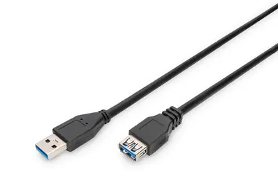 DIGITUS - USB-Verlängerungskabel - USB Typ A (M) zu USB Typ A (W) - USB 3.0 - 1.8 m - geformt - Schwarz