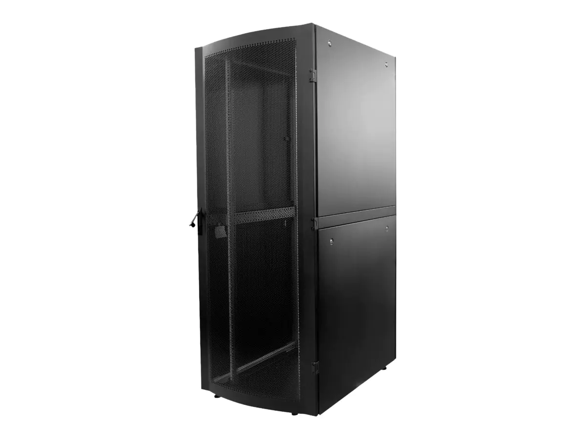 Intellinet Network Cabinet, Free Standing (Premium), 36U, Usable Depth 129 to 829mm/Width 703mm, Black, Flatpack, Max 2000kg, Server Rack, IP20 rated, 19", Aluminium, Multi-Point Door Lock, Split Side Panels (Two Locks Per Side), Three Year Warranty - Sch