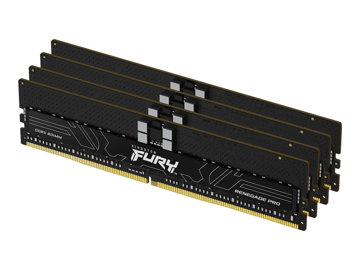 Kingston FURY Renegade Pro - DDR5 - Kit - 128 GB: 4 x 32 GB - DIMM 288-PIN - 5600 MHz / PC5-44800 - CL36 - 1.25 V - registriert - on-die ECC - Schwarz