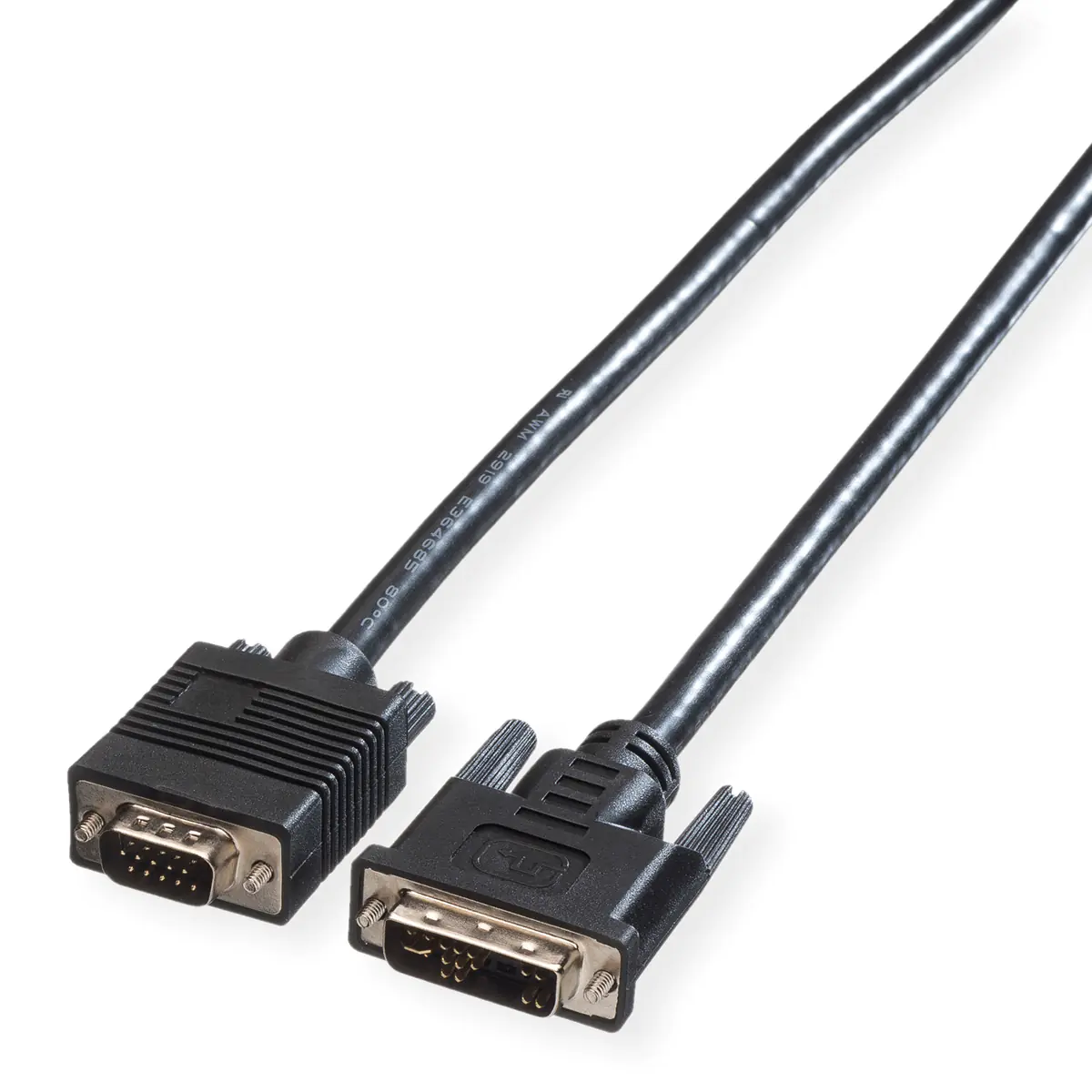 Roline - VGA-Kabel - DVI-A (M) zu HD-15 (VGA) (M) - 2 m - Daumenschrauben - Schwarz