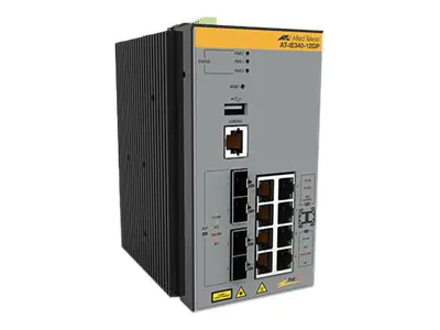 Allied Telesis AT IE340-12GP/C - Switch - konforme Beschichtung - L3 - managed - 8 x 10/100