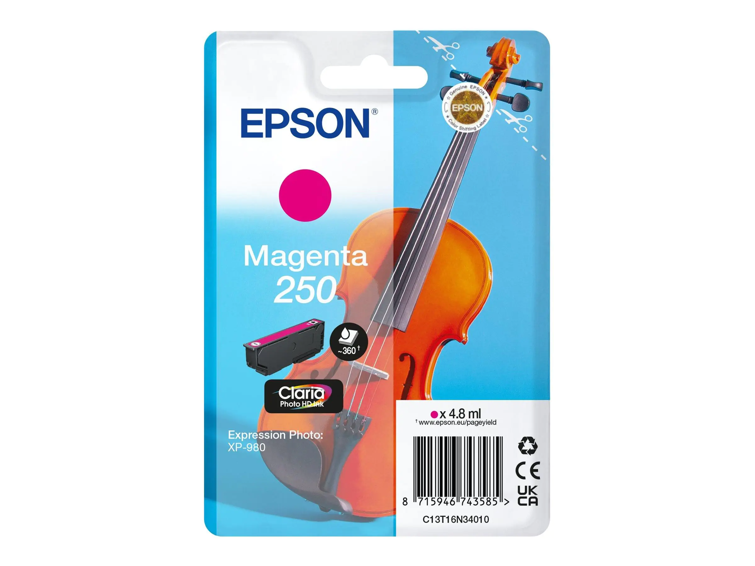 Epson 250 - 4.8 ml - Magenta - original - Blisterverpackung
