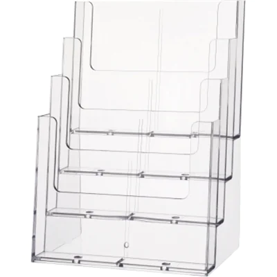 helit Prospekthalter H2352402 DIN A4 4Fächer PS glasklar