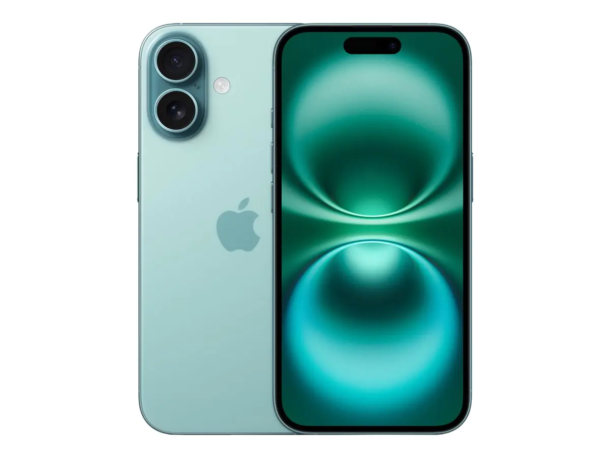 Apple iPhone 16 - 5G Smartphone - Dual-SIM / Interner Speicher 128 GB - OLED-Display - 6.1" - 2556 x 1179 Pixel - 2 x Rückkamera 48 MP, 12 MP - front camera 12 MP - teal